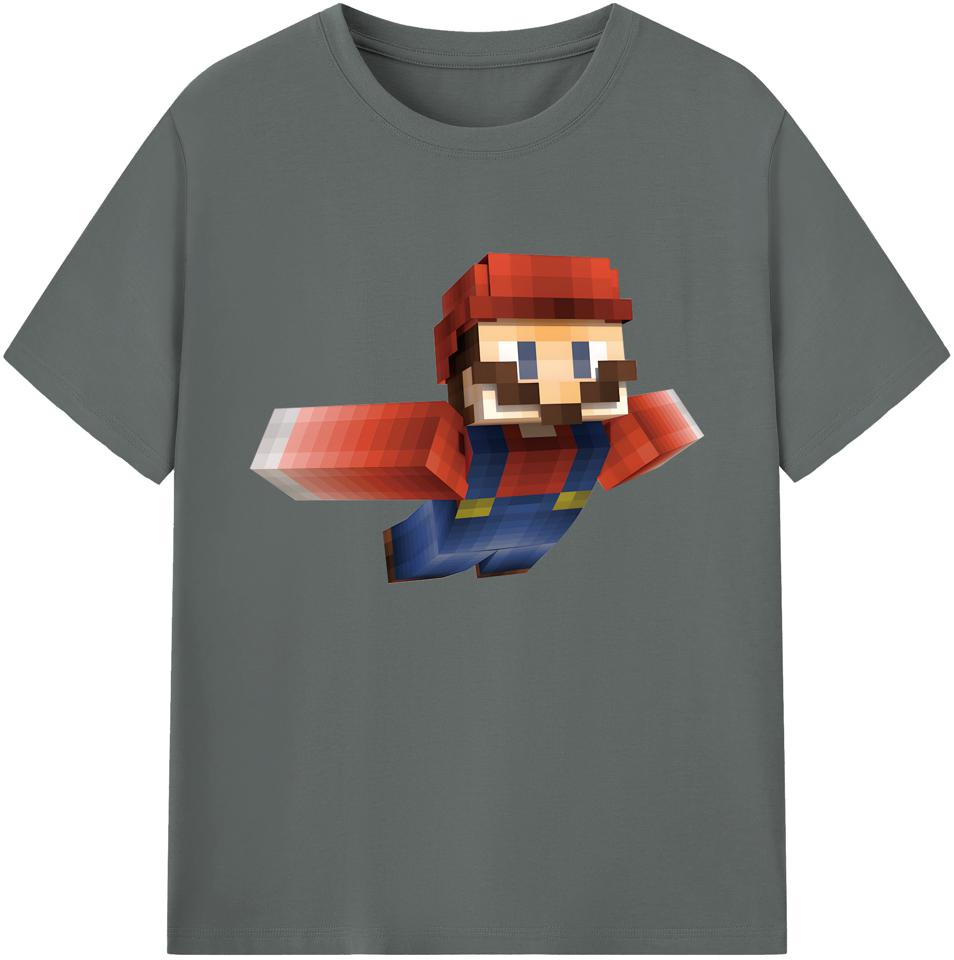 （画像用） マインクラフト ブロックの世界 Minecraft MC Block world 綿100％ メンズ半袖Tシャツ｜肌触りやわらか＆通気性